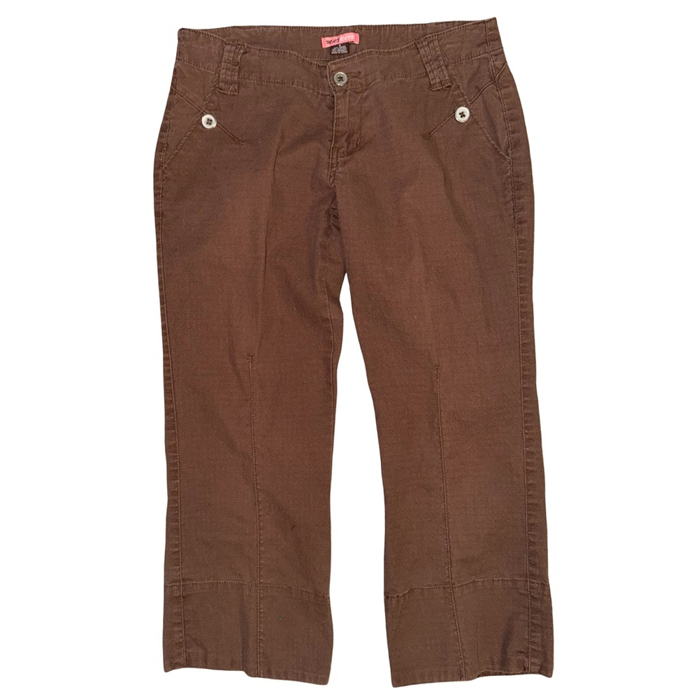 Y2K maxrave brown low rise capris. Size 3.